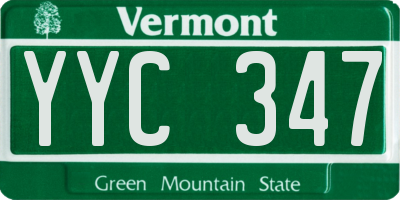 VT license plate YYC347