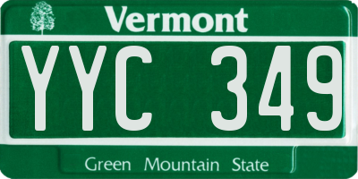 VT license plate YYC349