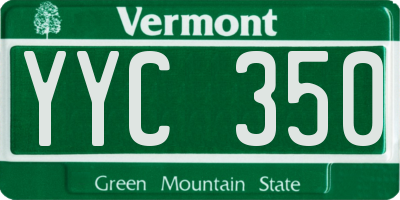 VT license plate YYC350