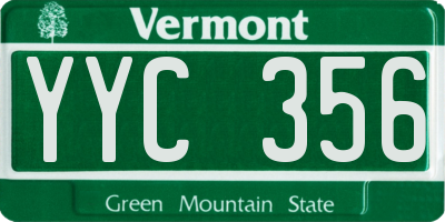 VT license plate YYC356
