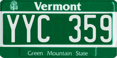 VT license plate YYC359