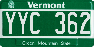 VT license plate YYC362