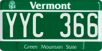VT license plate YYC366