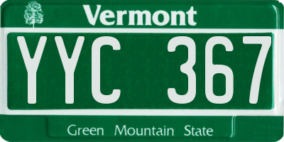 VT license plate YYC367