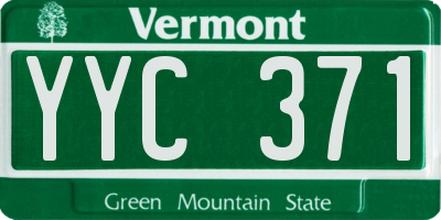 VT license plate YYC371