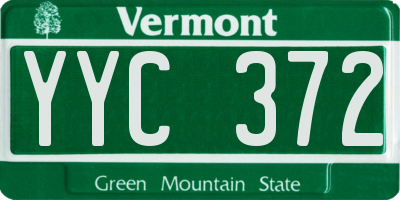 VT license plate YYC372