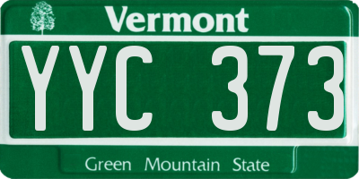 VT license plate YYC373