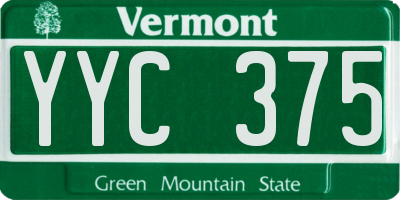 VT license plate YYC375