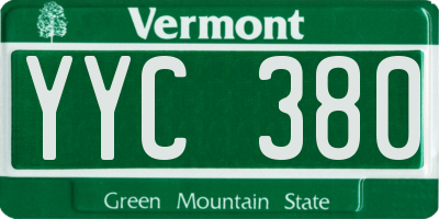 VT license plate YYC380