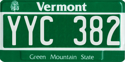VT license plate YYC382