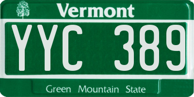 VT license plate YYC389