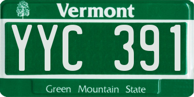 VT license plate YYC391