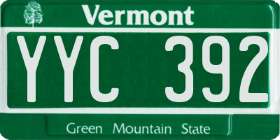 VT license plate YYC392