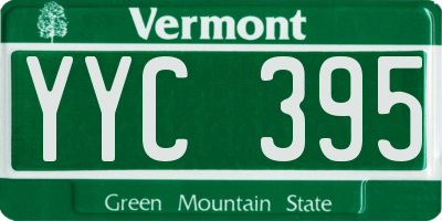 VT license plate YYC395