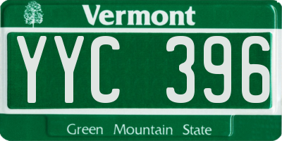 VT license plate YYC396