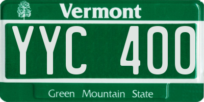 VT license plate YYC400