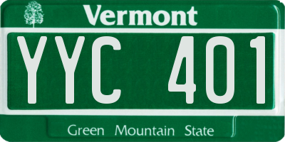 VT license plate YYC401