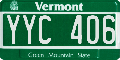 VT license plate YYC406