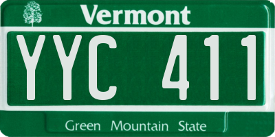 VT license plate YYC411