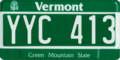 VT license plate YYC413