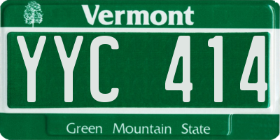 VT license plate YYC414