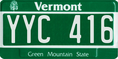 VT license plate YYC416