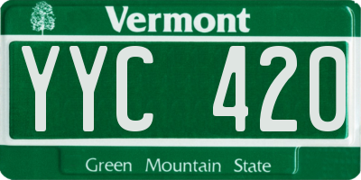 VT license plate YYC420