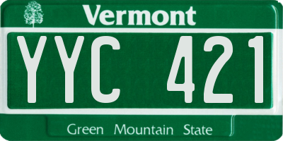 VT license plate YYC421