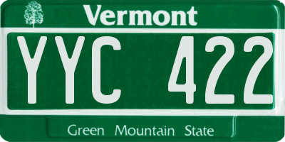 VT license plate YYC422