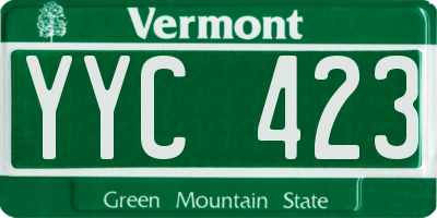 VT license plate YYC423