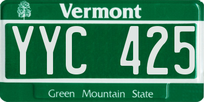 VT license plate YYC425