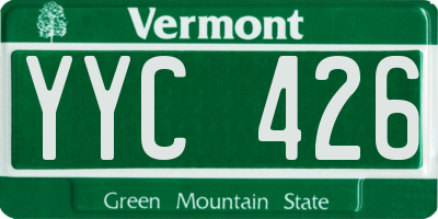 VT license plate YYC426