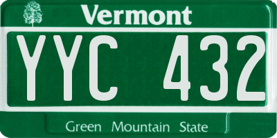 VT license plate YYC432