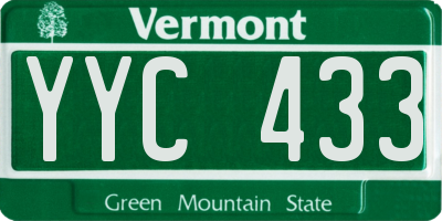 VT license plate YYC433