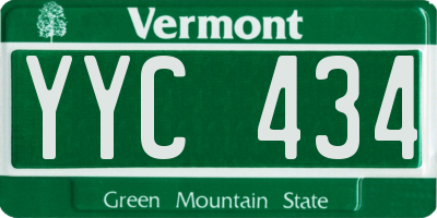 VT license plate YYC434