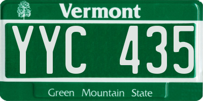 VT license plate YYC435