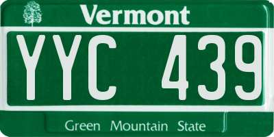 VT license plate YYC439