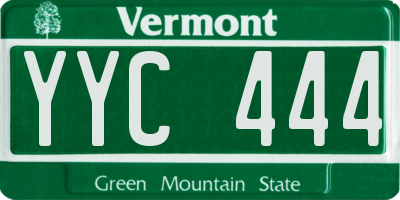 VT license plate YYC444