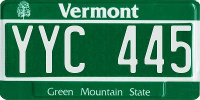 VT license plate YYC445