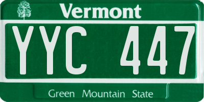 VT license plate YYC447