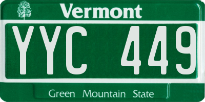 VT license plate YYC449