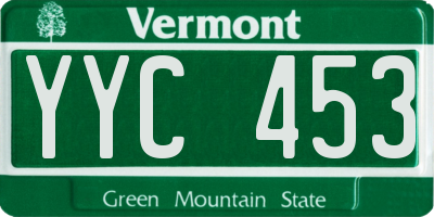 VT license plate YYC453
