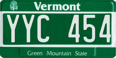 VT license plate YYC454
