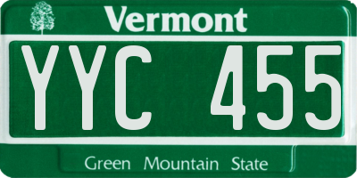 VT license plate YYC455