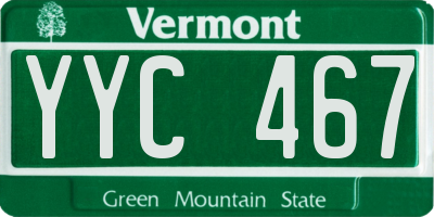 VT license plate YYC467