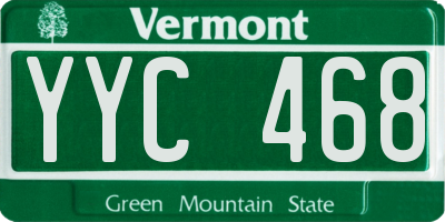 VT license plate YYC468