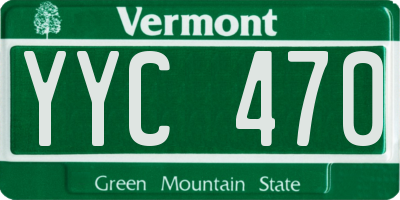VT license plate YYC470