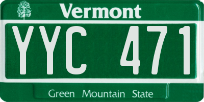 VT license plate YYC471