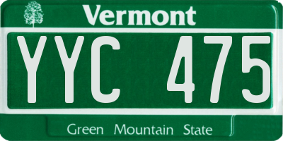VT license plate YYC475