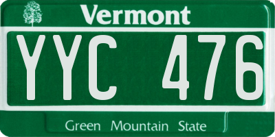 VT license plate YYC476